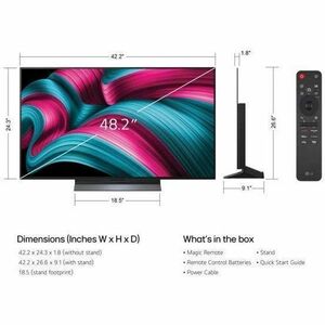 LG evo C5 OLED48C5PUA 48.2" Smart OLED TV - 4K UHDTV - Alexa, Apple HomeKit, Google Assistant Supported - webOS 25 - AI So