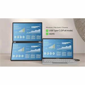 Asus ZenScreen Duo MQ149CD 14" Class WUXGA OLED Monitor - 16:10 - Silver - 14" Viewable - OLED - 1920 x 1200 - 1073.7 Mill