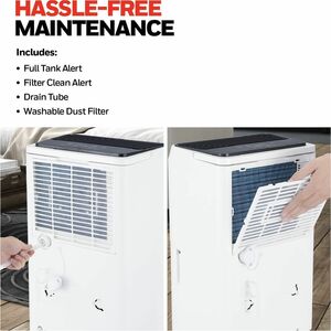 Honeywell TPFIT25AWK 25 Pint Smart Portable Dehumidifier with Alexa Voice Control, White - 1.24 gal Tank - 1500 Sq. ft. - 