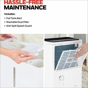 Honeywell TPFIT50AWK 50 Pint Smart Portable Dehumidifier with Alexa Voice Control, White - 1.87 gal Tank - 4000 Sq. ft. - 