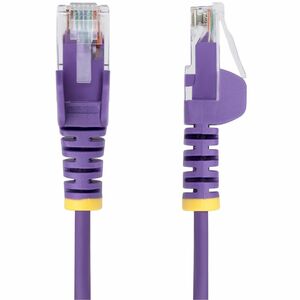 StarTech 2.5m Purple Slim CAT6 Ethernet Cable, Snagless RJ45, UTP, LSZH, 28AWG Pure Bare Copper, Slim Network Patch Cord -