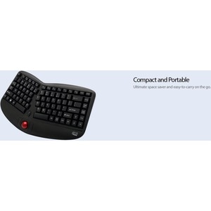 Adesso Tru-Form WKB-3150UB Keyboard - Wireless Connectivity - USB 2.0 Interface - Trackball - English (US) - Black - Membr