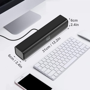 Adesso Xtream S5 2.0 Portable Sound Bar Speaker - 10 W RMS - Black - 160 Hz to 18 kHz - USB - 1