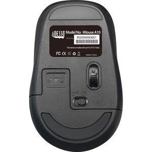Adesso iMouse A10 Mouse - Radio Frequency - USB - Optical - Black, Grey - Wireless - 9.14 m - 2.40 GHz - 1600 dpi - Scroll