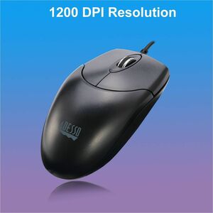 Adesso iMouse M6-TAA Full-size Mouse - USB Type C - Optical - 3 Button(s) - Black - TAA Compliant - Cable - 1000 dpi - Scr