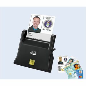 Adesso SCR-300 Contact Smart Card Reader - Black - TAA Compliant - CableUSB 2.0