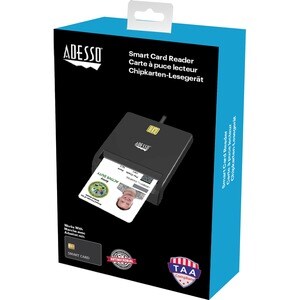 Adesso SCR-100 Contact Smart Card Reader - Banking - TAA Compliant - CableUSB 2.0