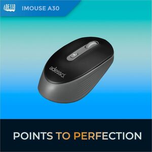 Adesso iMouse A30B Mouse - Radio Frequency - USB Type A - Optical - Black - Wireless - 9.14 m - 2.40 GHz - 1200 dpi - Scro