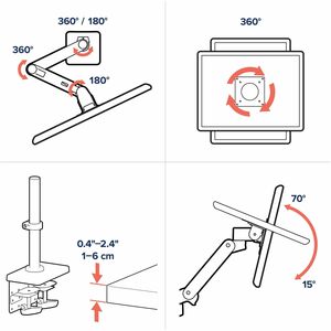 Ergotron Mounting Arm for Monitor, LCD Display - Black - Height Adjustable - 2 Display(s) Supported - 68.6 cm (27") Screen