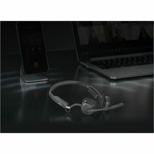 Shokz OpenMeet Sem fios Headset, Na orelha, Fixo à orelha Estéreo Fone de ouvido - Preto - Binaural - Supra-aural - 2900 c