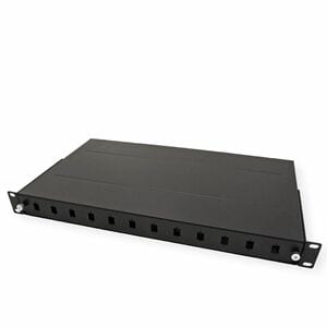 Roline 12 Anschluss/AnschlüsseGlasfaserplatte - Glasfaserleitung - Schwarz - 12 x Simplex - 12 x Duplex - 1U Hoch