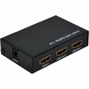 Roline 2-Wege HDMI-Splitter für PC, Notebook, Monitor, Projektor, Fernsehen, Blu-ray Player - Metall - Schwarz - 3840 x 21