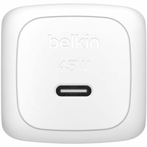 Belkin 45W Portable USB-C Wall Charger - 1xUSB-C (45W) - Fast Charge - Power Adapter - White - 45 W - White