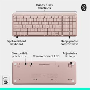 Logitech MK250 Bluetooth Wireless Mouse and Keyboard Combo: Fast & Easy Connectivity, Compact Wireless Keyboard, Ambidextr
