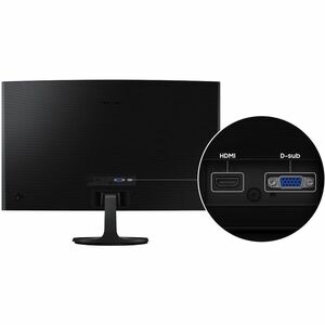 Monitor LCD Samsung Essential S3 S24D360GAL 24" Class Full HD Pantalla curva - 16:9 - Negro - 61cm (24") Viewable - Vertic