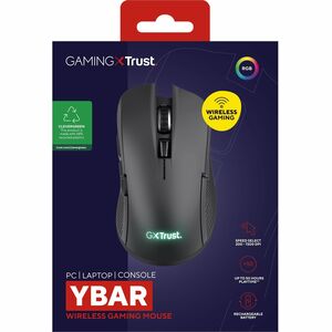 Souris de jeu Optique Trust YBAR GXT 932 - Fréquence radio - USB 2.0 Type A - 6 Bouton(s) - 6 Boutons programmables - Noir