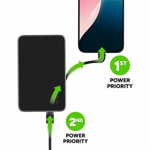 mophie Powerstation Plus Stromspeicher - Schwarz - für AirPod, Smartwatch, iPad, iPhone, USB Typ C Gerät - 1 x Typ-C 20 W 