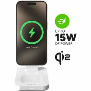 mophie snap+ Induktionsladegerät - Weiß - für Qi2-fähiges Gerät, Smartwatch, iPhone, AirPod, Smartphone, MagSafe-fähiges G