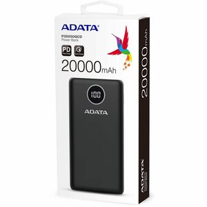 Cargador portátil Adata AP20000QCD-DGT-CBK - Negro - Para Teléfono móvil, Consola de juegos - Litio Polímero (Li-Polímero)