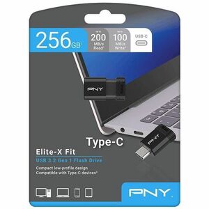 Lecteur flash PNY Elite-X Fit - 256 Go - USB 3.2 (Gen 1) Type C - 200 Mo/s Read Speed - 100 Mo/s Write Speed