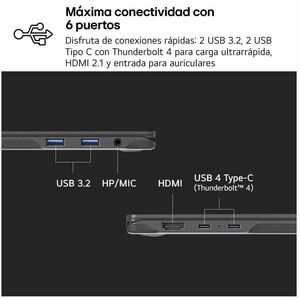 LG gram 16Z90T-G.AD8BB 40.6 cm (16") Notebook - WQXGA - Intel Core Ultra 7 255H - 32 GB - 2 TB SSD - Spanish Keyboard - Wh