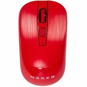 Mouse Naceb - Radiofrecuencia - USB - 3 Botón(es) - Rojo - Inalámbrico - 2.40GHz - 1600 dpi - Rueda de desplazamiento - 1 