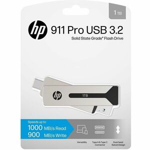 HP Pro 911 1 TB USB 3.2 Typ A, USB 3.2 Typ C Flash-Laufwerk - 1000 MB/s Read Speed - 900 MB/s Write Speed