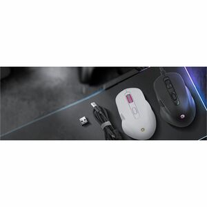 Mouse Gamer Getttech, Inalámbrico/alámbrico, Bluetooth, Usb, 6400dpi, Retroiluminación Rgb, Negro
