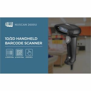 Adesso NuScan 2600U Logistics, Warehouse Handheld Barcode Scanner - Cable Connectivity - 30 scan/s - 304.80 mm Scan Distan