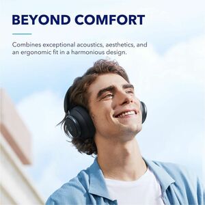 soundcore Space Q45 Wired/Wireless Over-the-head Stereo Headset - Black - Binaural - Circumaural - Bluetooth - Noise Cance