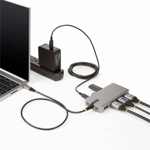 StarTech.com USB 3.2 (Gen 2) Type C Docking Station for Desktop PC, Notebook, Monitor - 15 W - Grey - 3 Displays Supported
