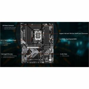 GIGABYTE Ultra Durable B760 G X WF6E GEN5 Gaming Desktop Motherboard - Intel B760 Chipset - Socket LGA-1700 - ATX - Core, 