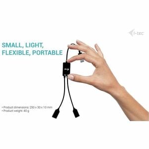 Hub USB i-tec - USB 3.0 Type A - 640 Mo/s - Clavier, Souris, Lecteur flash, Accessoire téléphone portable, Bureau - 2 Tota