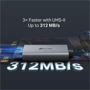 TP-Link UA440C 2 Slot(s) Flash Drive/Flash Card Reader - USB 3.0 Type C - 1.95 TB Flash Drive - 5 GB/s - microSD (TransFla