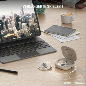 4smarts SkyBuds True Wireless Ohrhörer, Offenes Design, Ohrbügel, Über das Ohr Stereo Ohrhörerset - Beige, Schwarz - Siri,