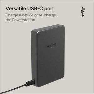 Mophie powerstation Power Bank - Black - For MagSafe-enabled Device, Smartphone, Qi2-enabled Device - 10000 mAh - 20 W - U