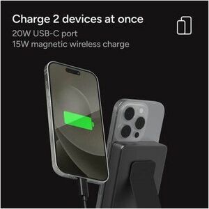 mophie powerstation Power Bank - For Smartphone, Headphone, Tablet PC - 10000 mAh - 20 W - USB Type-C Connector - Qi2 Cert