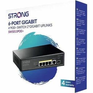 SWITCH POE UPLINK 100 WATT DI ALIMENTAZIONE POE 4 PORTE GIGABI