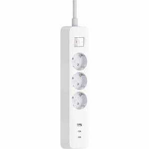 Xiaomi XMCXB01EU Power Strip - 2 x USB Type C, 1 x USB Type A, 3 x EU - 1.40 m Cord - 230 V AC, 250 V AC Voltage - 3.68 kW