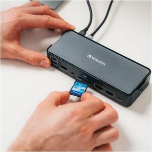 Docking station Verbatim USB Type-C per Altoparlante, Cuffie - Compatibilita carica - Lettore schede di memoria - SD, micr