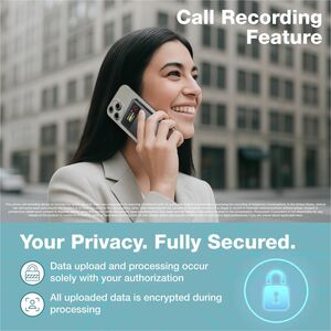 Turonic L813 AI Voice Recorder with AI Technology - 128GB, USB-C, Dual Mics, Noise Canceling, Transcription, File Security