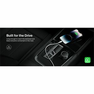 Belkin USB-C Cable with Lightning Connector, 3.3ft/1m, White - 3.3 ft (1 m) Lightning/USB-C Data Transfer Cable for iPhone