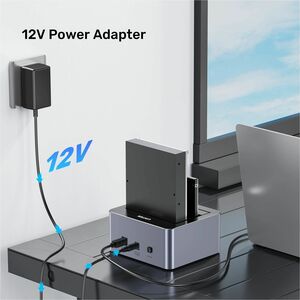Unitek Y-3026GY01-UK Drive Dock SATA/600 - USB 3.0 Type B Host Interface - UASP Support - Space Gray - 1 x HDD Supported -