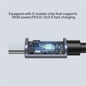 2M 90 deg L-Shape USB-C Male to Male PD 100W Charging Cable Black UNITEK Gift Box
