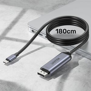 Unitek 1.80 m DisplayPort/USB-C A/V Cable - 1 - Cable for Monitor, Phone, Tablet, Notebook, PC - First End: 1 x USB Type C