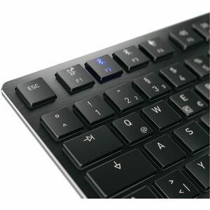 CHERRY MXU-270 Keyboard - Compact - Wired/Wireless Connectivity - USB 2.0 Type A Interface - RGB LED - English (US) - Blac