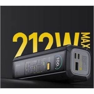 Cargador portátil Xiaomi HyperCharge - Negro - Para MacBook Pro, Smartphone - Ion Litio (Li-Ion) - 25000mAh - 212W - 6A - 