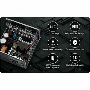 Hydro Ti PRO 1000W ATX 3.1 Titanium Black PSU, Supports PCIe 12V-2x6, Features conformal coating, LLC Full-Bridge Topology