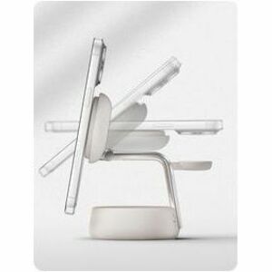 Belkin UltraCharge Pro Induktionsladegerät - Sand - für iPhone, Smartwatch, AirPod, Smartphone, Qi2-fähiges Gerät - Eingan