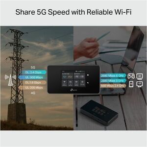 TP-Link M8550 Wi-Fi 6E IEEE 802.11 a/b/g/n/ac/ax 1 SIM Cellular, Ethernet Modem/Wireless Router - 5G - HSPA+, HSPA, WCDMA,